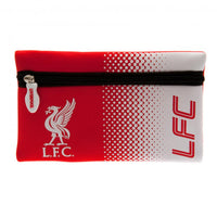 Liverpool FC penalhus i rødt og hvidt fade-design med Liverbird-logo og LFC-tekst vist fra en anden vinkel