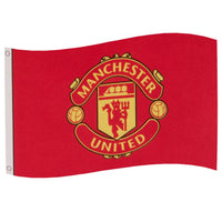 Manchester United flag 152 × 91 cm med rød bund og stort klublogo