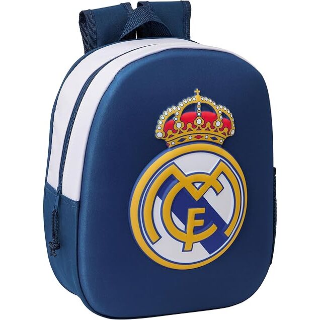 Real Madrid 3D-rygsæk 33 cm med formstøbt front og stort logo