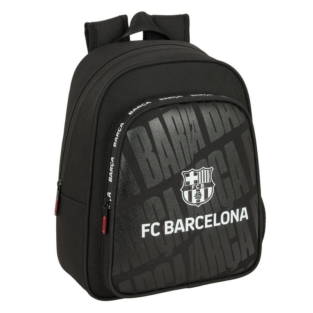 FC Barcelona rygsæk 33 cm i sort design med tone-i-tone Barça-print og klublogo