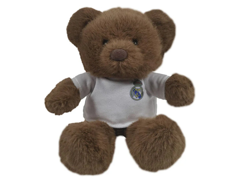 Real Madrid bamse 20 cm med brun plys og hvid klubtrøje