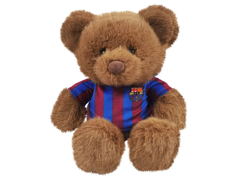 FC Barcelona bamse 20 cm med brun plys og rød-blå klubtrøje