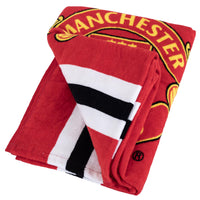 Manchester United håndklæde vist fra en anden vinkel