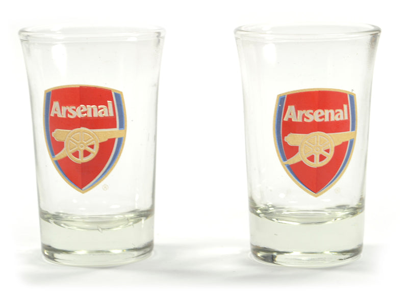 Arsenal FC shotglas 2-pak i klart glas med klubbens logo