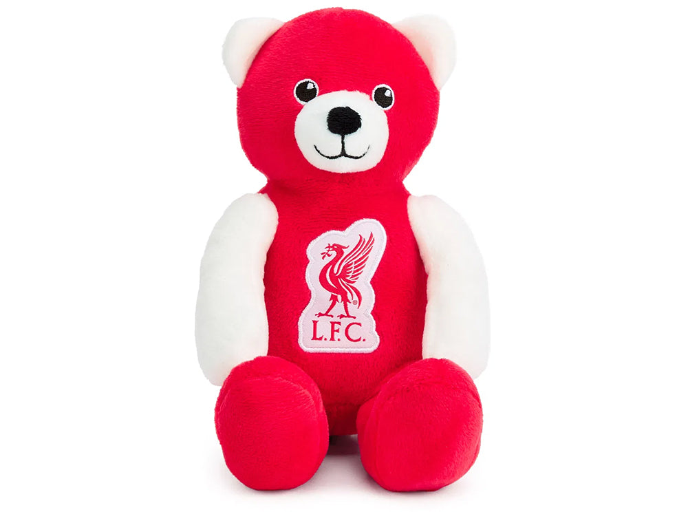 Liverpool FC bamse Beanie Bear i rød og hvid med Liverbird-logo