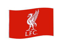 Liverpool FC flag 152 × 91 cm med rød bund og hvidt Liverbird-logo