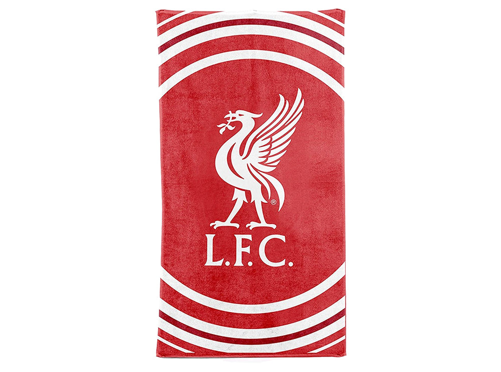 Liverpool FC håndklæde i rødt Pulse Design med stort hvidt Liverbird-motiv