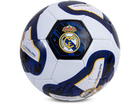 Real Madrid fodbold str. 5 med hvid bund, blå og gyldne detaljer samt logo